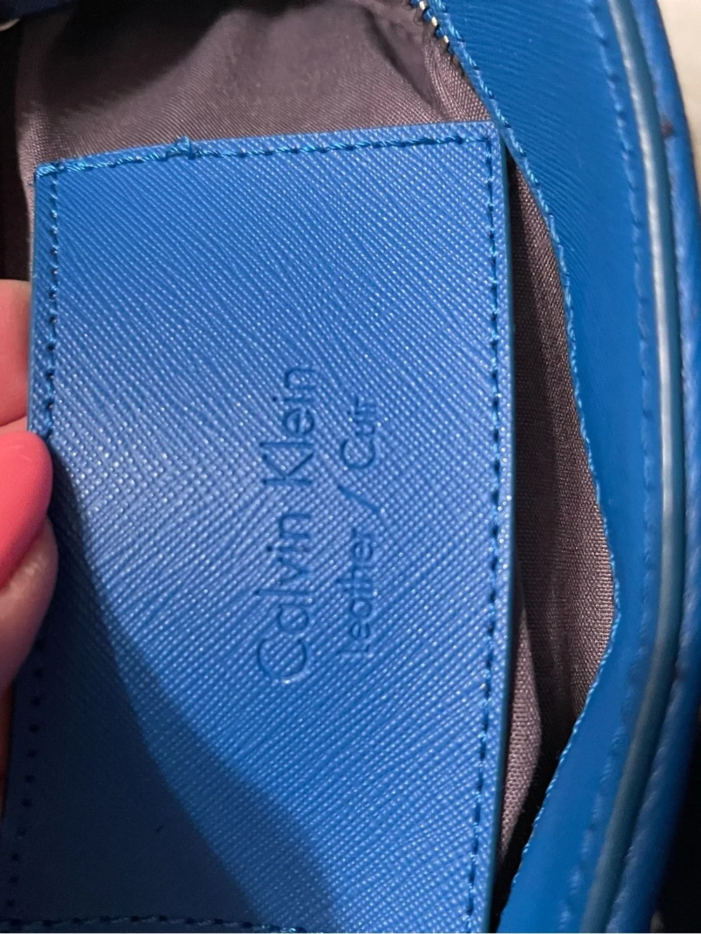 Calvin Klein Electric Blue Leather Crossbody Bag